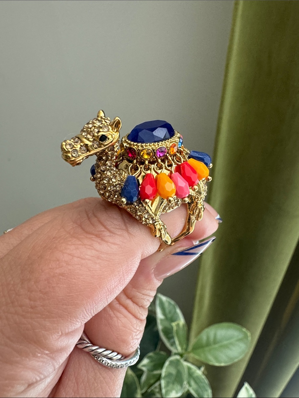 Kate Spade Spice Things Up Camel Jeweled Statement Cocktail Ring Size 7